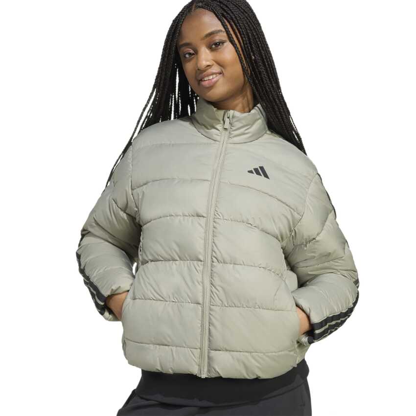 Adidas Essentials Climawarm 3-Stripes Gri Kadın Mont - 4