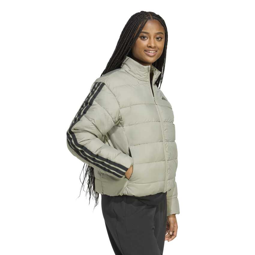 Adidas Essentials Climawarm 3-Stripes Gri Kadın Mont - 4