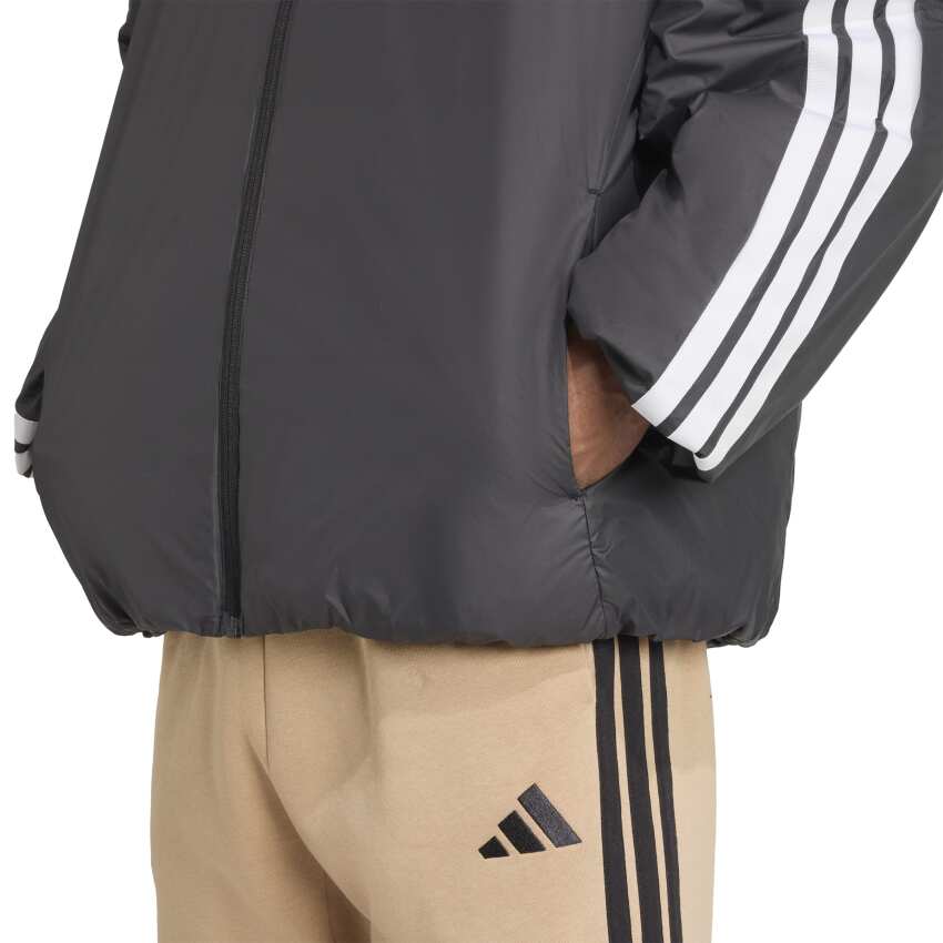 Adidas Essentials CLIMAWARM 3-Stripes Yalıtımlı Kapüşonlu Siyah Erkek Mont - 5
