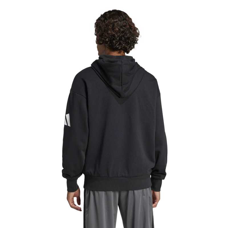 Adidas Essentials Loose-Fit 3 Bar Logo French Terry Siyah Erkek Sweatshirt - 4