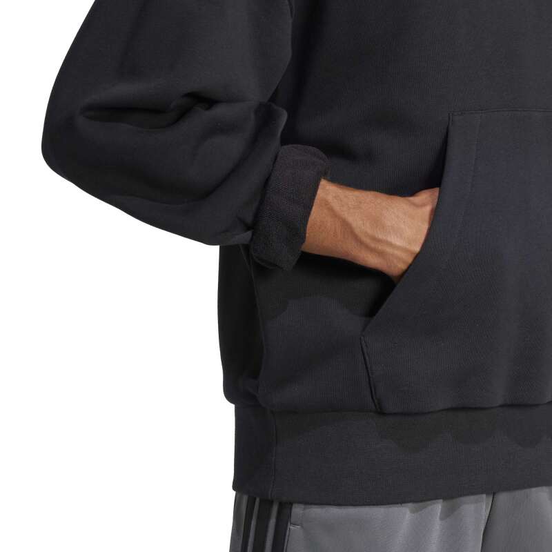 Adidas Essentials Loose-Fit 3 Bar Logo French Terry Siyah Erkek Sweatshirt - 6