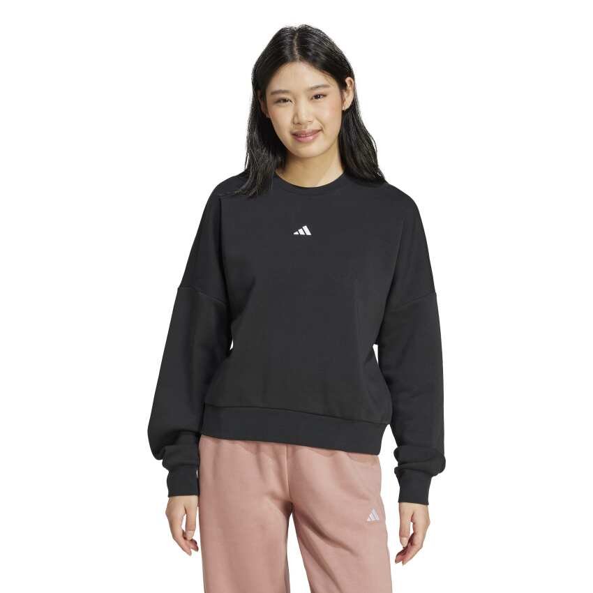 Adidas Essentials Small Logo Feelcozy Siyah Kadın Sweatshirt - 1