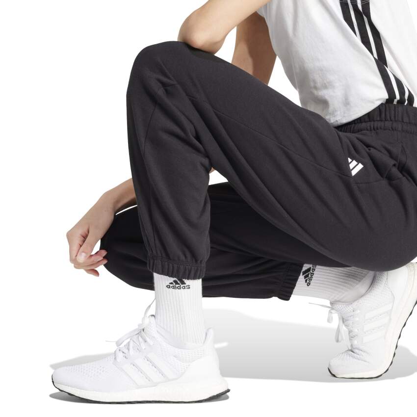 Adidas Essentials Small Logo French Terry Cuffed Siyah Kadın Eşofman Altı - 5