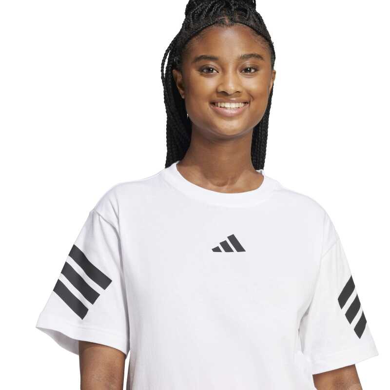 Adidas Future Icons 3-Stripes Beyaz Kadın Tshirt - 4