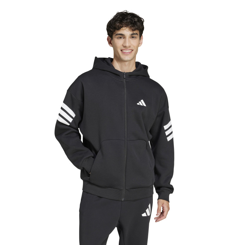 Adidas Future Icons 3-Stripes Full-Zip Siyah Erkek Sweatshirt - 1