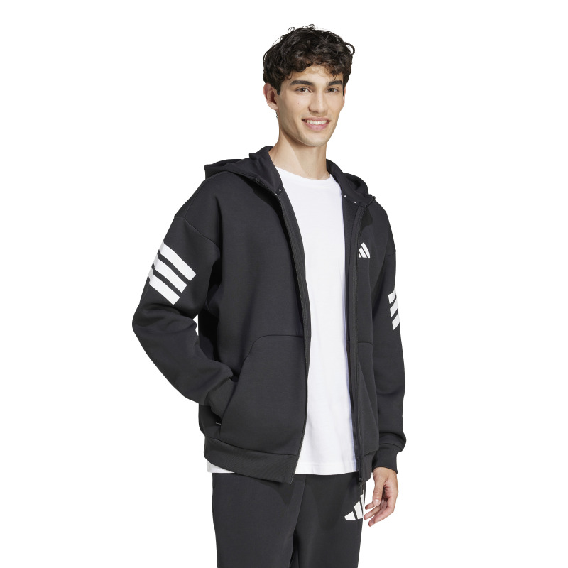 Adidas Future Icons 3-Stripes Full-Zip Siyah Erkek Sweatshirt - 3