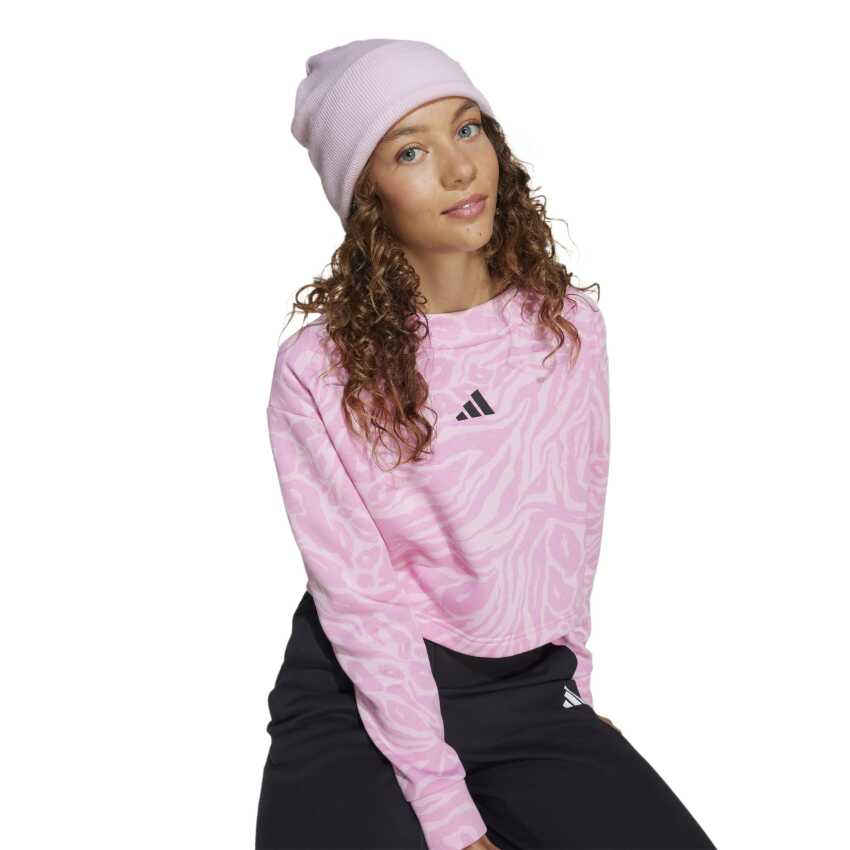 Adidas Future Icons Cropped Pembe Çocuk Sweatshirt - 5