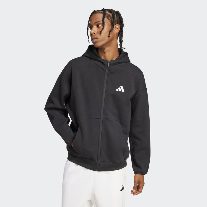 Adidas Future Icons Small Logo Full-Zip Siyah Erkek Sweatshirt - 1