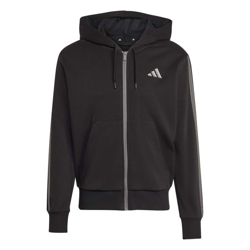 Adidas Holiday 3-Stripes Full-Zip Siyah Erkek Sweatshirt - 4