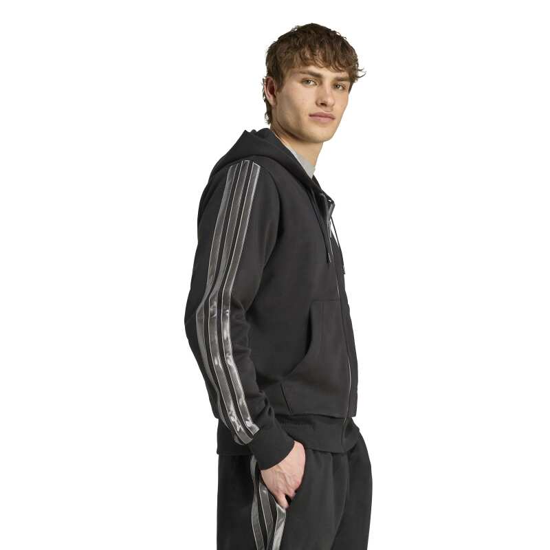 Adidas Holiday 3-Stripes Full-Zip Siyah Erkek Sweatshirt - 3