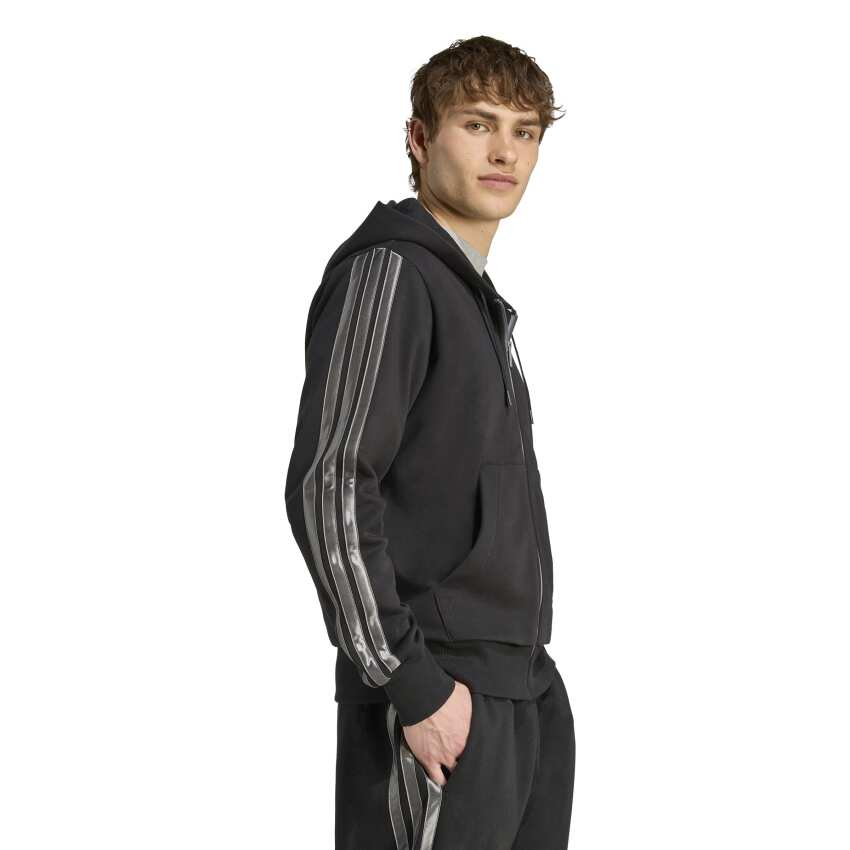 Adidas Holiday 3-Stripes Full-Zip Siyah Erkek Sweatshirt - 3