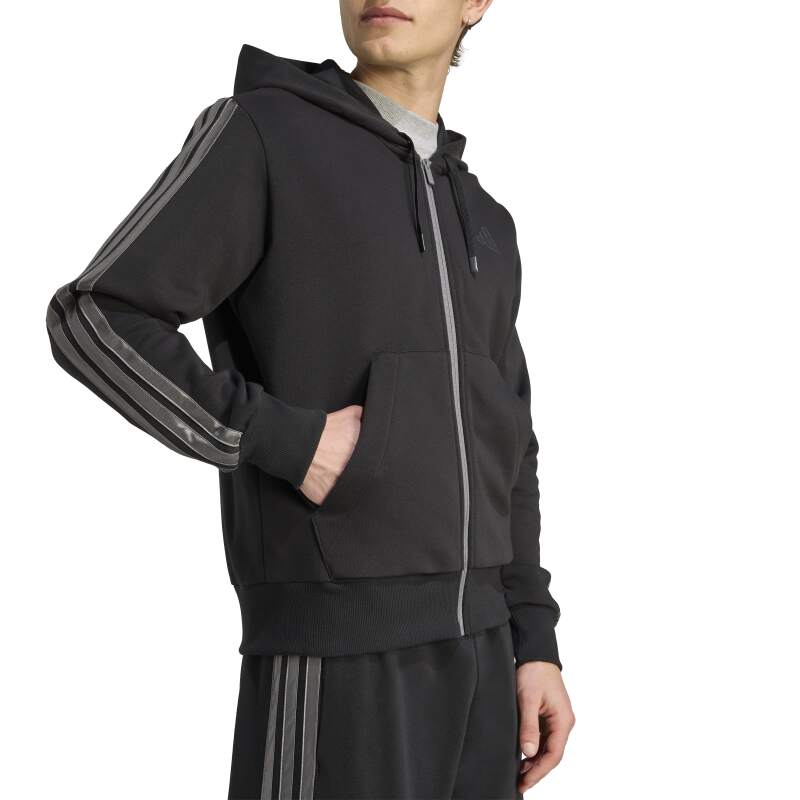 Adidas Holiday 3-Stripes Full-Zip Siyah Erkek Sweatshirt - 6