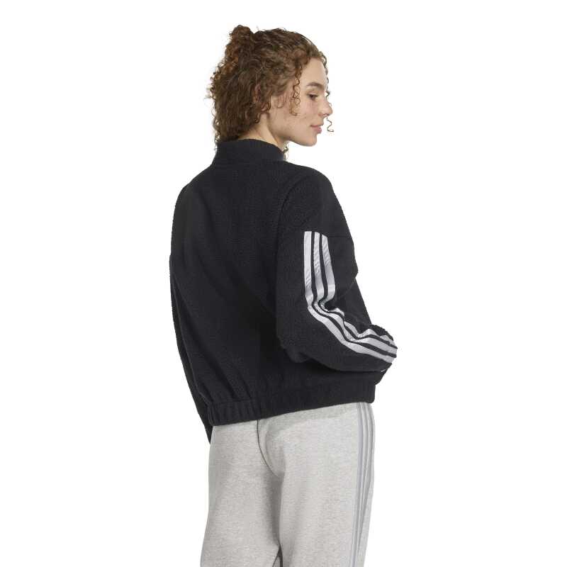 Adidas Holiday High Pile Fleece Full-Zip Siyah Kadın Sweatshirt - 3