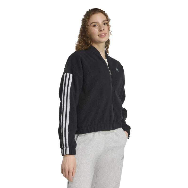 Adidas Holiday High Pile Fleece Full-Zip Siyah Kadın Sweatshirt - 3