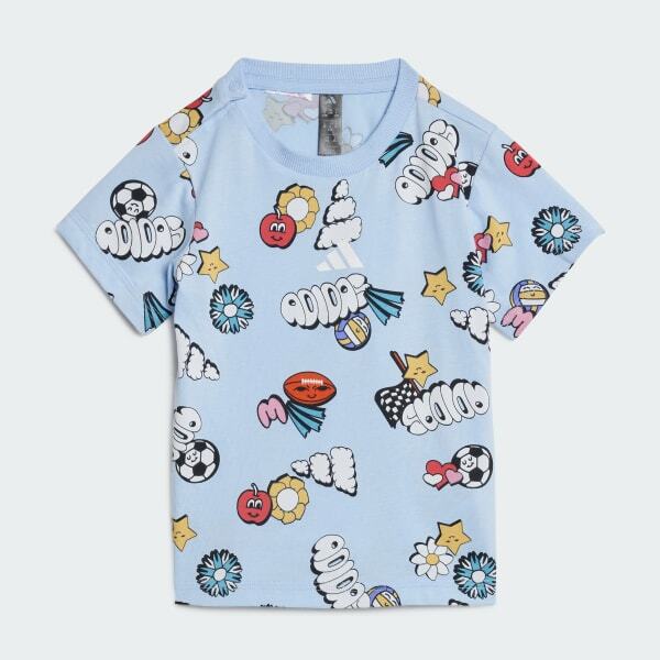 Adidas I Fun Aop Set Çocuk Şort Tshirt Takım - 3