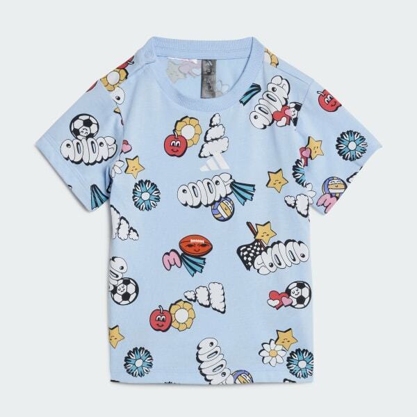Adidas I Fun Aop Set Çocuk Şort Tshirt Takım - 3
