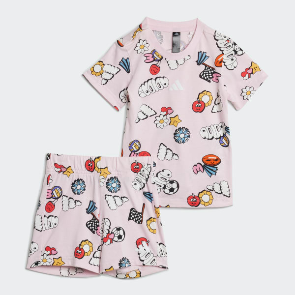 Adidas I Fun Aop Set Çocuk Şort Tshirt Takım - 1