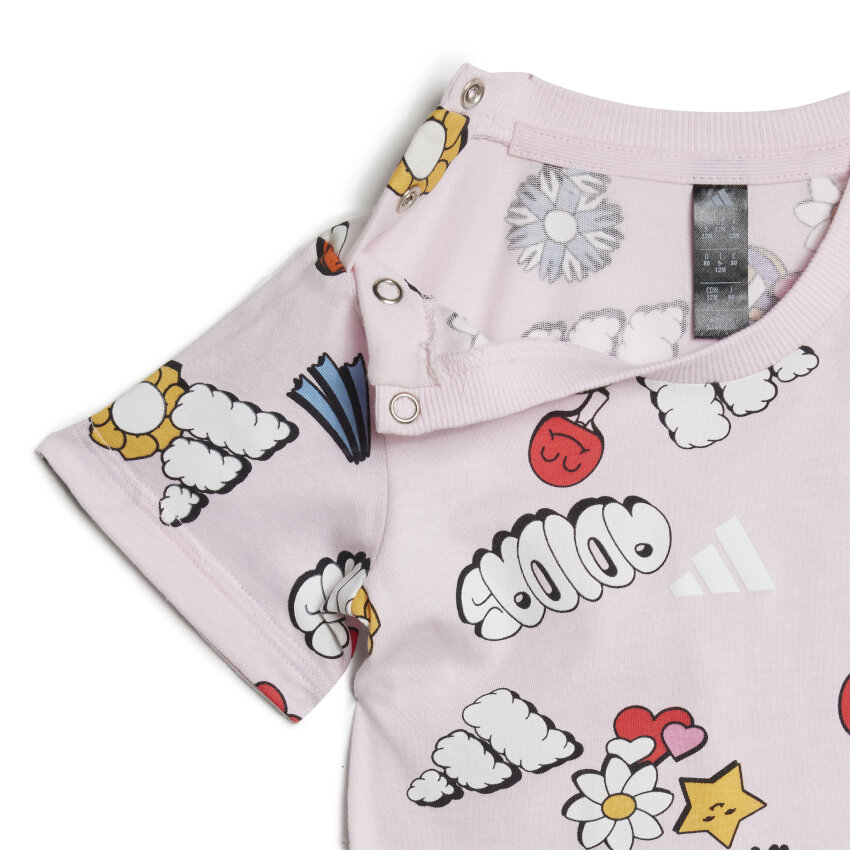 Adidas Seasonal Essentials Fun Allover Print Çocuk Şort Tshirt Takım - 2