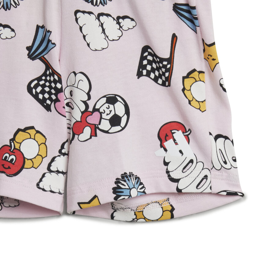 Adidas Seasonal Essentials Fun Allover Print Çocuk Şort Tshirt Takım - 4