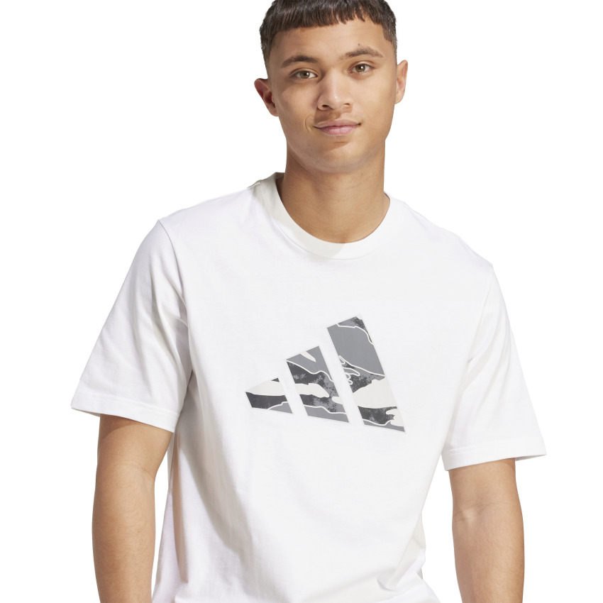 Adidas M Camo Logo T BEYAZ Erkek Tshirt - 5