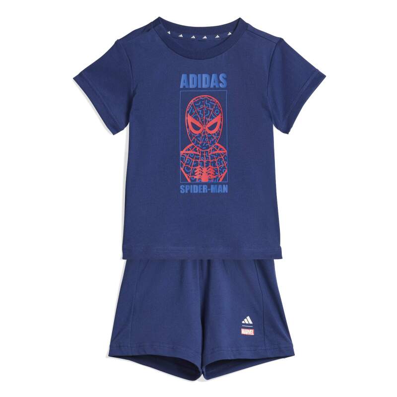 Adidas Marvel Set Lacivert Çocuk Şort Tshirt Takım - Adidas