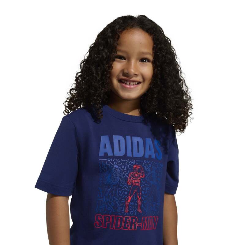 Adidas Marvel Spider-Man Lacivert Çocuk Tshirt - 12