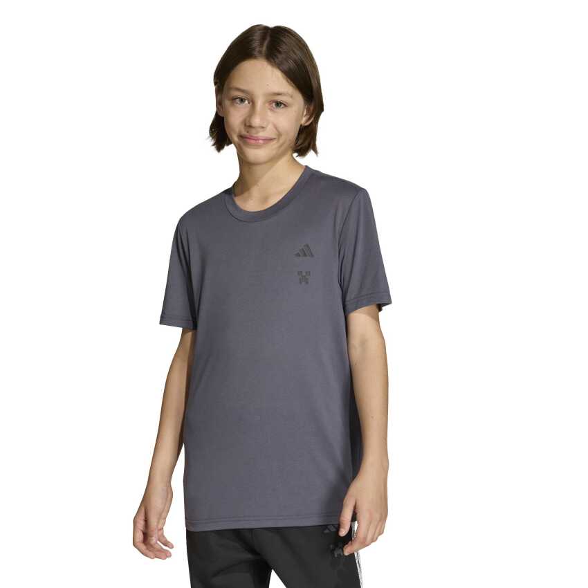 Adidas Minecraft Training Antrasit Çocuk Tshirt - 1