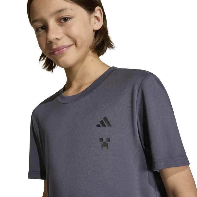 Adidas Minecraft Training Antrasit Çocuk Tshirt - 4