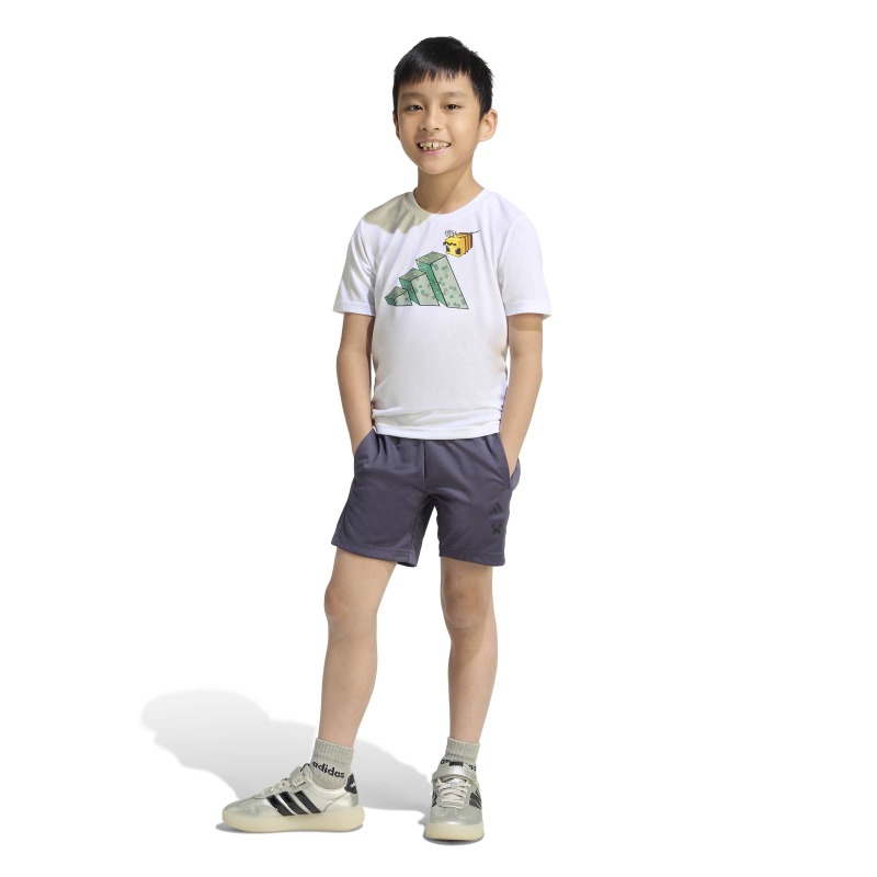 Adidas Minecraft TRAINING YAZLIK Beyaz Çocuk Şort Tshirt Takım - Adidas