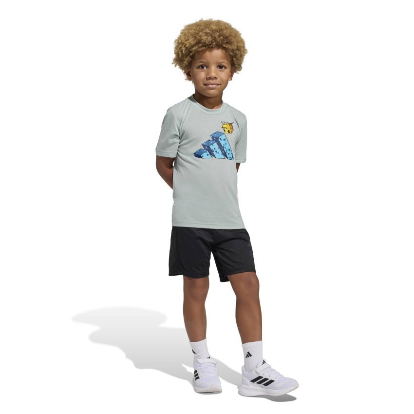 Adidas Minecraft Training Yeşil Çocuk Şort Tshirt Takım - 5