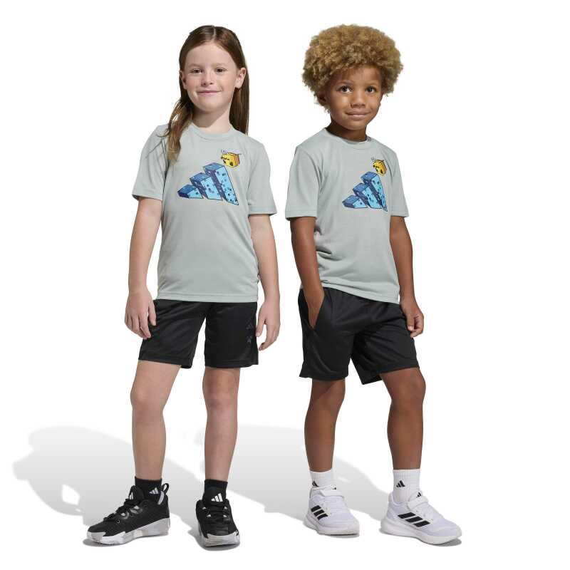 Adidas Minecraft Training Yeşil Çocuk Şort Tshirt Takım - Adidas (1)