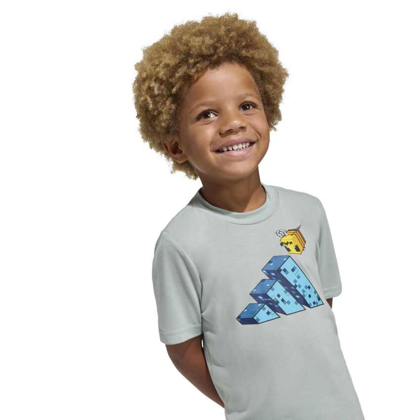 Adidas Minecraft Training Yeşil Çocuk Şort Tshirt Takım - 8