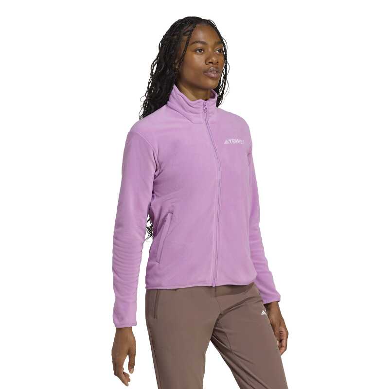 Adidas Multi Essentials Full-Zip Fleece Fermuarlı Mor Kadın Polar - 3