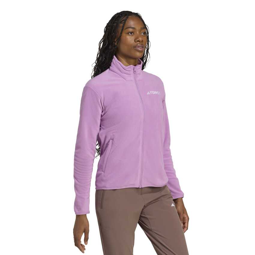 Adidas Multi Essentials Full-Zip Fleece Fermuarlı Mor Kadın Polar - 3