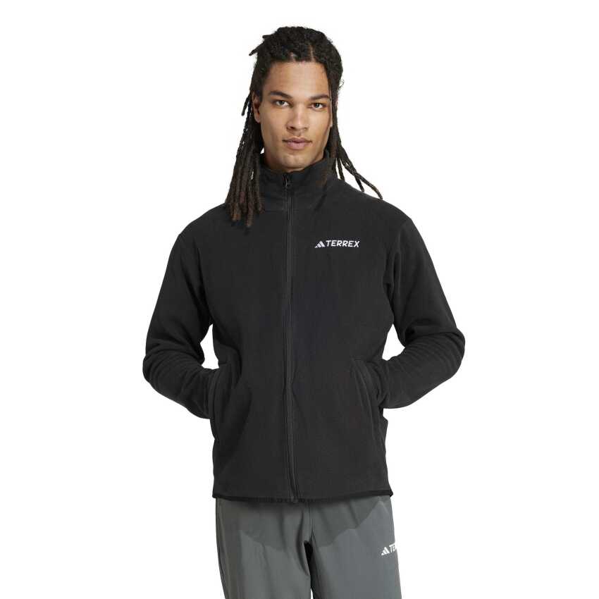 Adidas Multi Essentials Full-Zip Fleece Fermuarlı Siyah Erkek Polar - 1