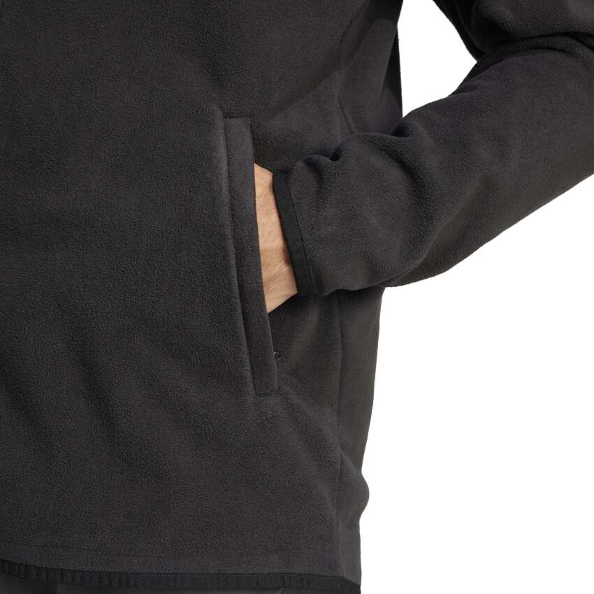 Adidas Multi Essentials Full-Zip Fleece Fermuarlı Siyah Erkek Polar - 7