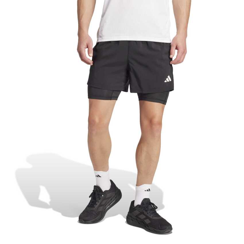 Adidas Own the Run CLIMACOOL 2-in-1 5 Cepli Siyah Erkek Şort - 1