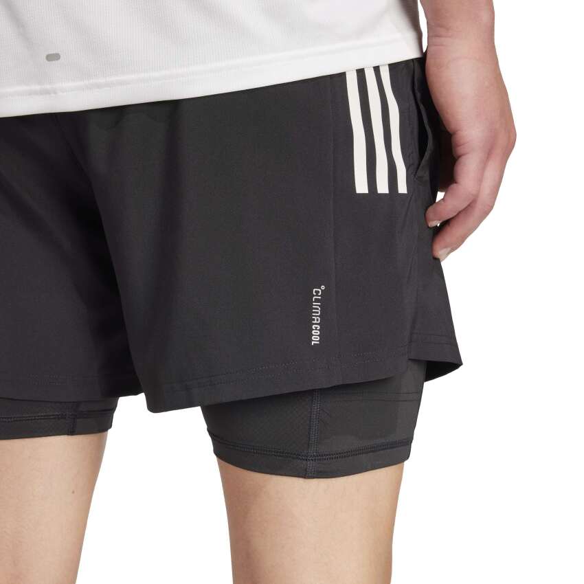 Adidas Own the Run CLIMACOOL 2-in-1 5 Cepli Siyah Erkek Şort - 5