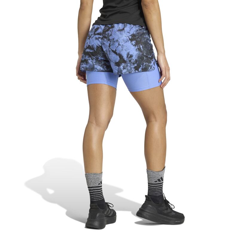 Adidas Own The Run Spray Dye 2-In-2 Mavi Kadın Şort - Adidas (1)