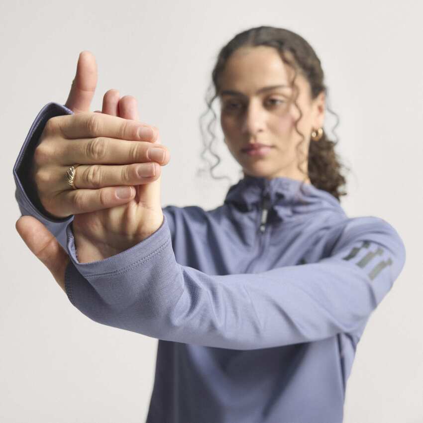 Adidas Own The Run Winterized Half-Zip Mor Kadın Sweatshirt - 11