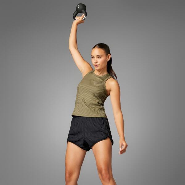 Adidas Pacer All Gym Seasonal Rib High-Rise Tonal 3-Stripes Kadın Şort - Adidas