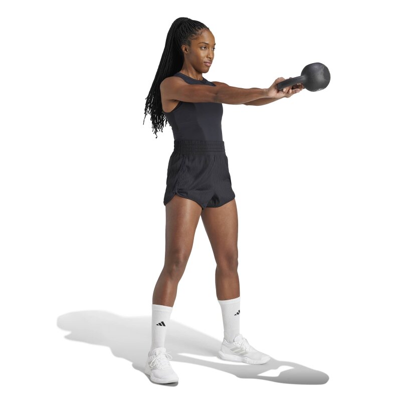 Adidas Pacer All Gym Seasonal Rib High-Rise Tonal 3-Stripes Kadın Şort - 3