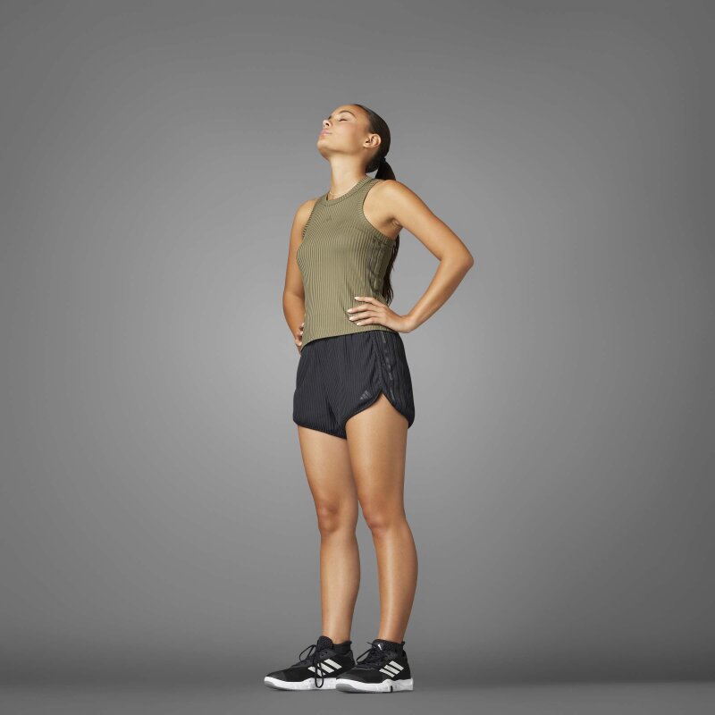 Adidas Pacer All Gym Seasonal Rib High-Rise Tonal 3-Stripes Kadın Şort - 6