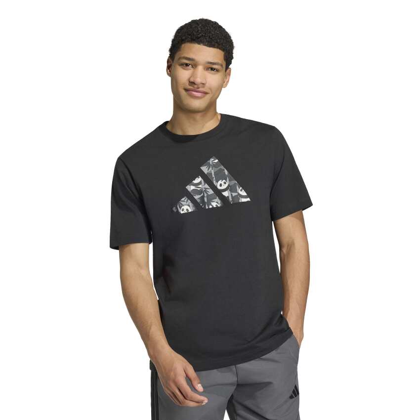 Adidas Panda Chill Camo Graphic Siyah Erkek Tshirt - 7