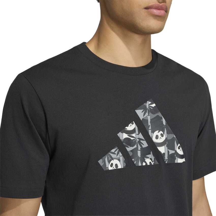 Adidas Panda Chill Camo Graphic Siyah Erkek Tshirt - 10