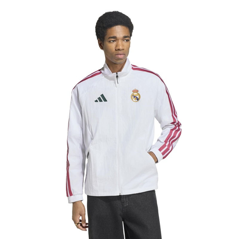 Adidas Real Madrid Home Anthem Beyaz Erkek Eşofman Üstü - Adidas