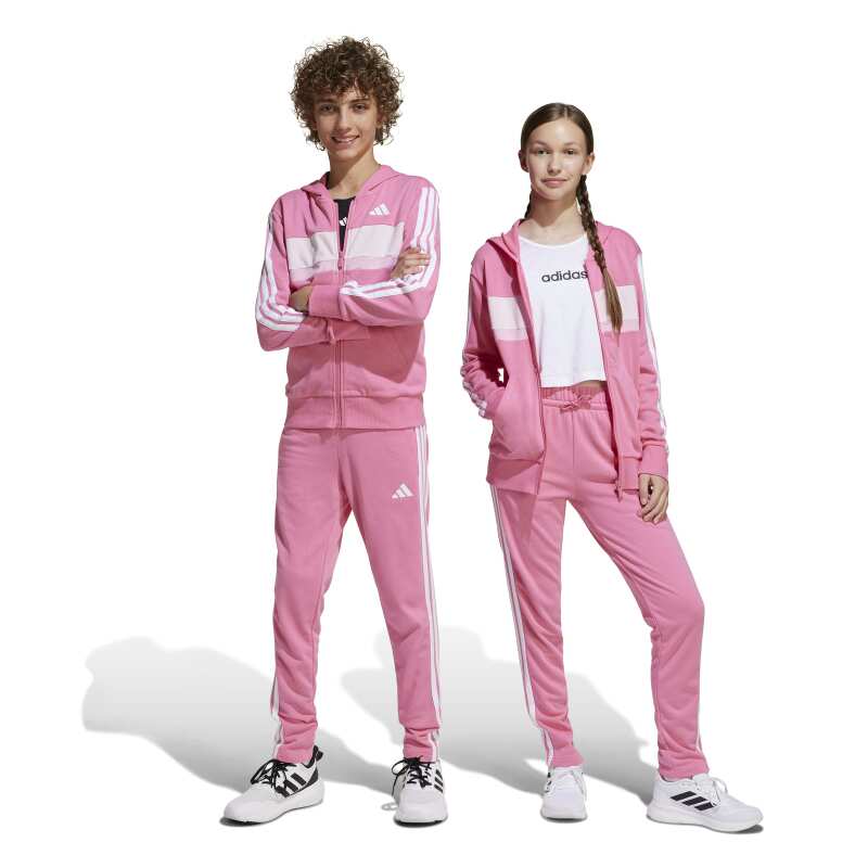 Adidas Seasonal Essentials Tiberio 3-Stripes French Terry Pembe Çocuk Eşofman Takımı - 1