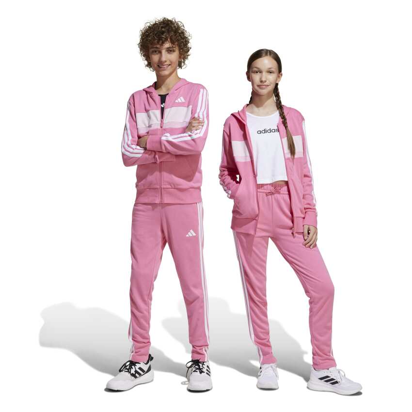 Adidas Seasonal Essentials Tiberio 3-Stripes French Terry Pembe Çocuk Eşofman Takımı - 1