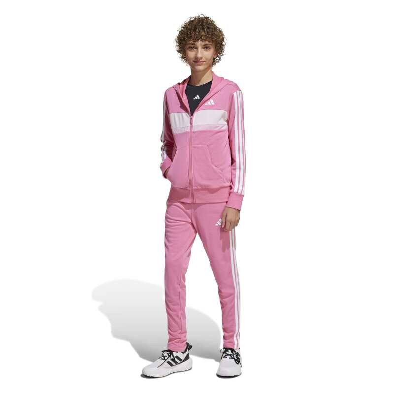 Adidas Seasonal Essentials Tiberio 3-Stripes French Terry Pembe Çocuk Eşofman Takımı - 3