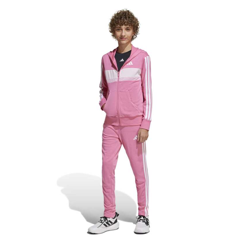Adidas Seasonal Essentials Tiberio 3-Stripes French Terry Pembe Çocuk Eşofman Takımı - 3